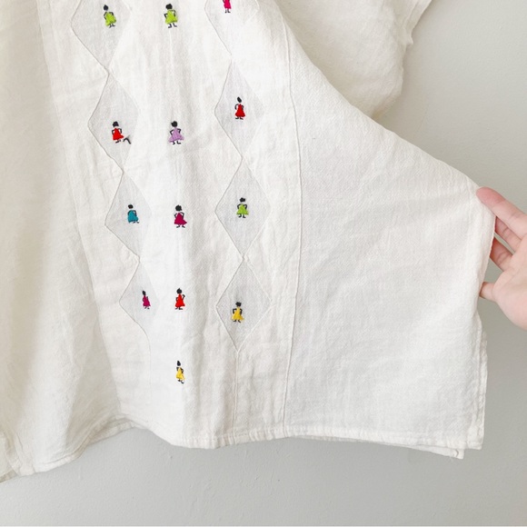 Vintage • Hand Stitched Gauze Blouse in Cream - Picture 13 of 15